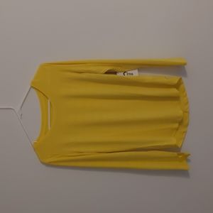 NWT- Zyia yellow subtle stripe long sleeve T